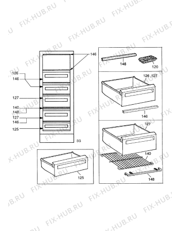 Взрыв-схема холодильника Castor CM2690F - Схема узла Internal parts